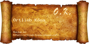 Ortlieb Kósa névjegykártya